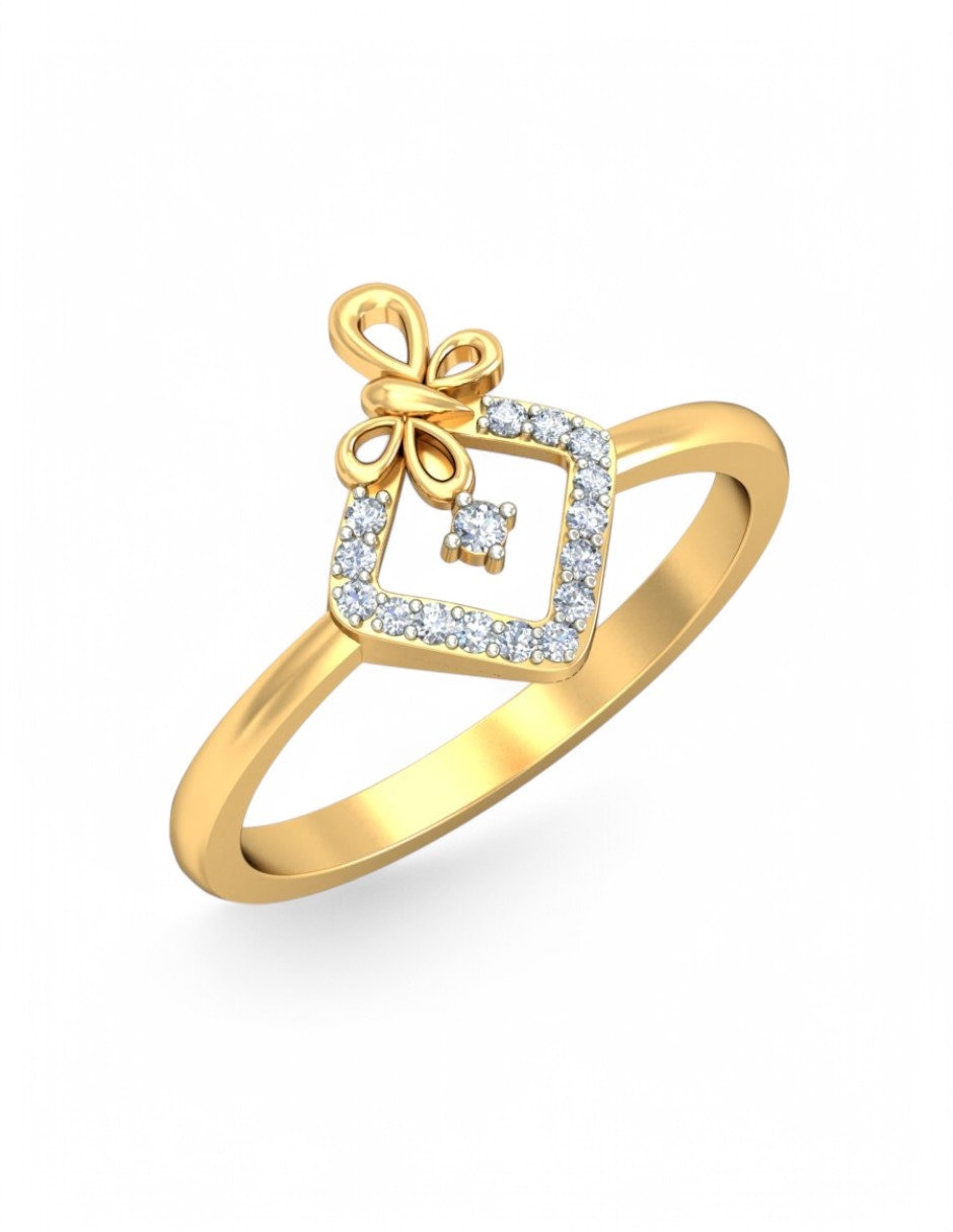 Anillo 10 k de oro amarillo zirconia brillante