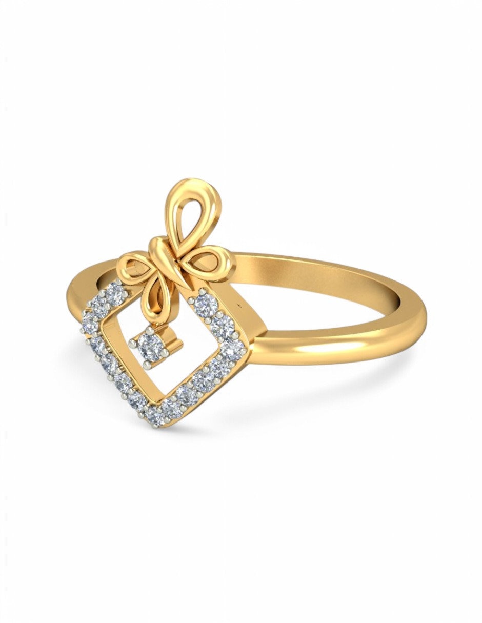 Anillo 10 k de oro amarillo zirconia brillante 2