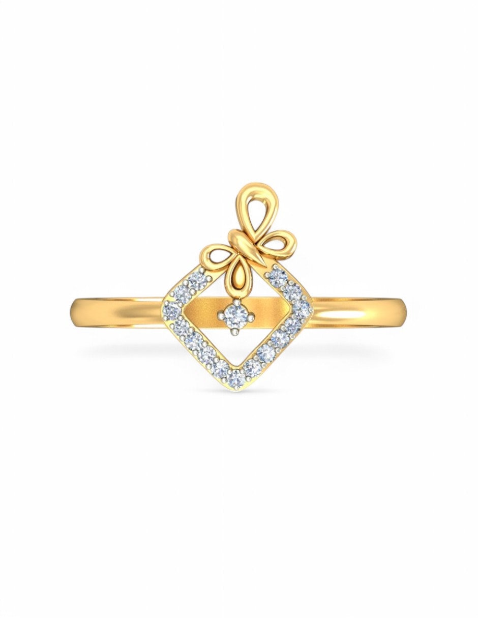 Anillo 10 k de oro amarillo zirconia brillante 3