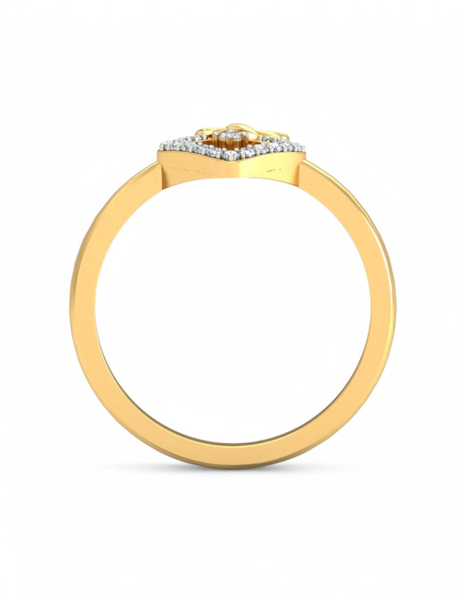 Anillo 10 k de oro amarillo zirconia brillante 5