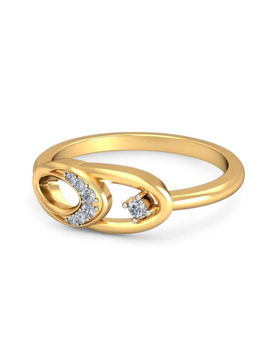 Anillo 10 k de oro amarillo zirconia brillante 2