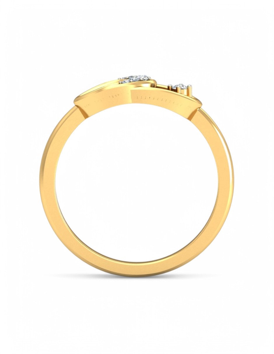 Anillo 10 k de oro amarillo zirconia brillante 5