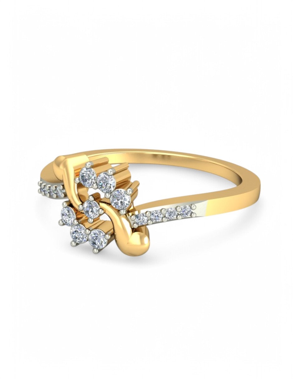 Anillo 10 k de oro amarillo zirconia brillante 2