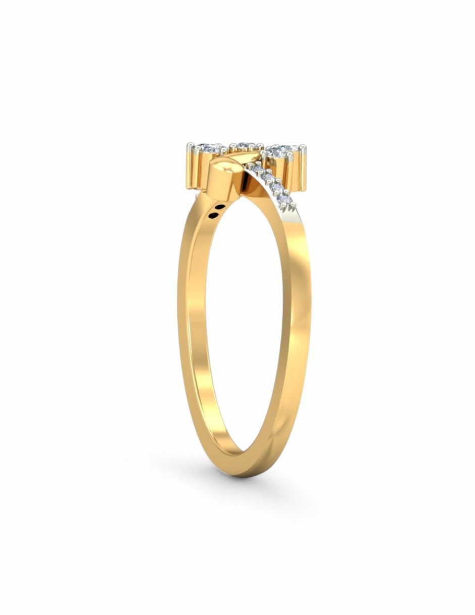 Anillo 10 k de oro amarillo zirconia brillante 3