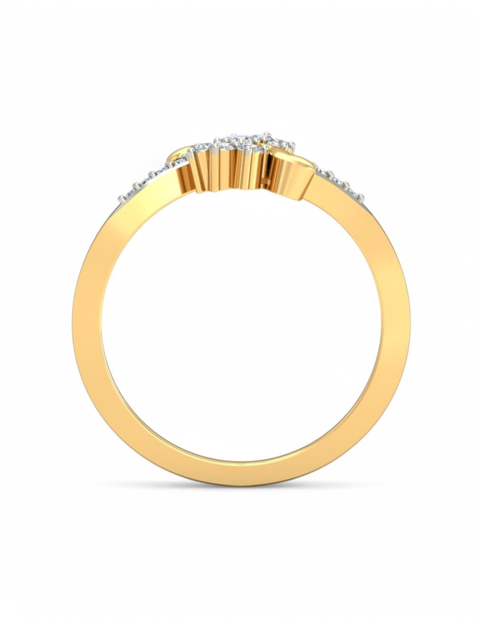 Anillo 10 k de oro amarillo zirconia brillante 5