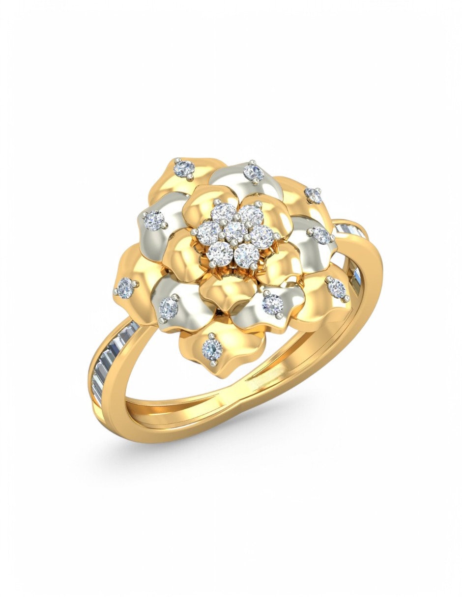Anillo 10 k de oro amarillo zirconia brillante