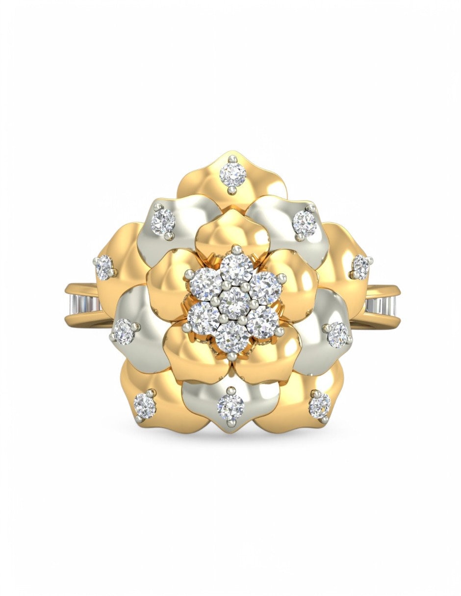 Anillo 10 k de oro amarillo zirconia brillante 3