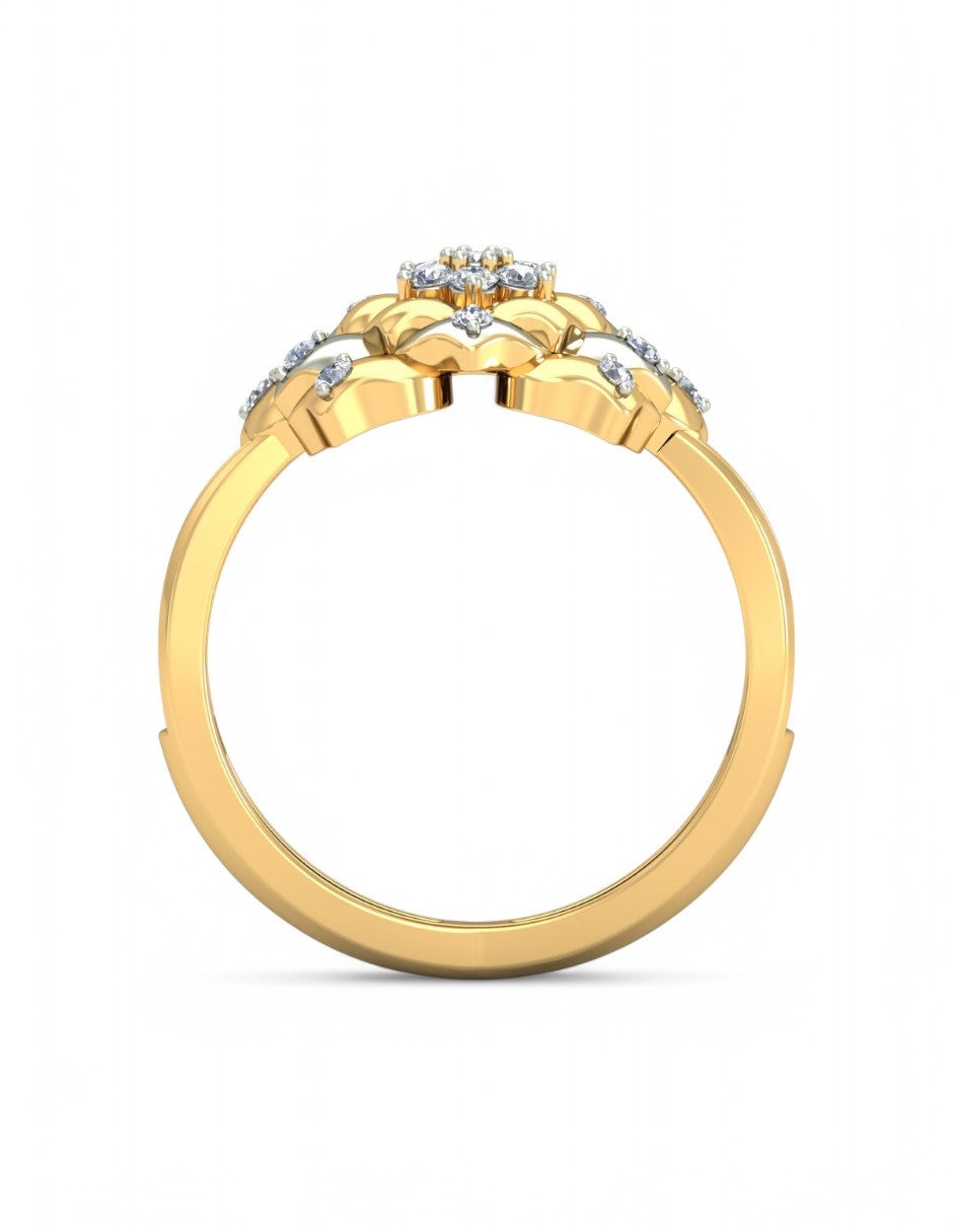 Anillo 10 k de oro amarillo zirconia brillante 4