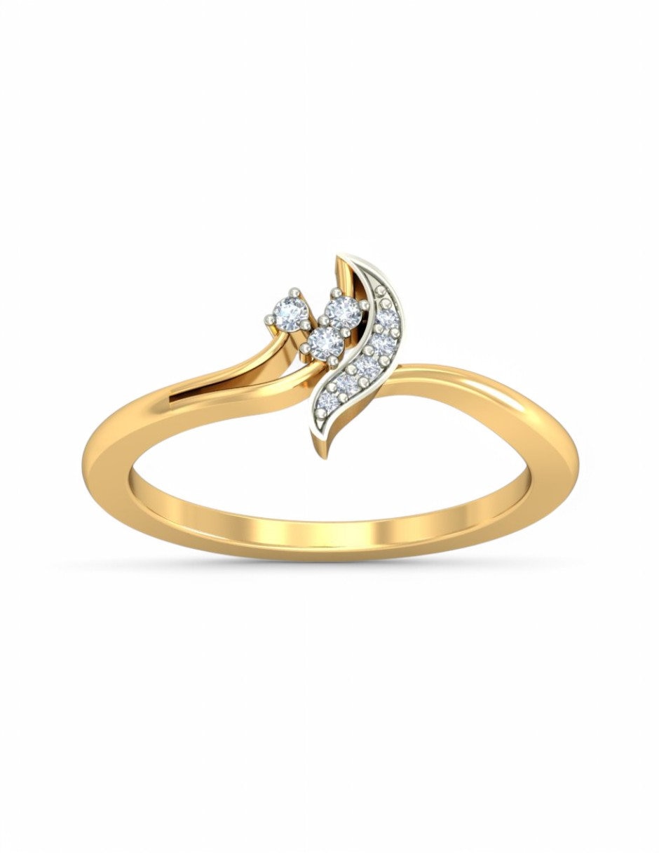 Anillo 10 k de oro amarillo zirconia brillante