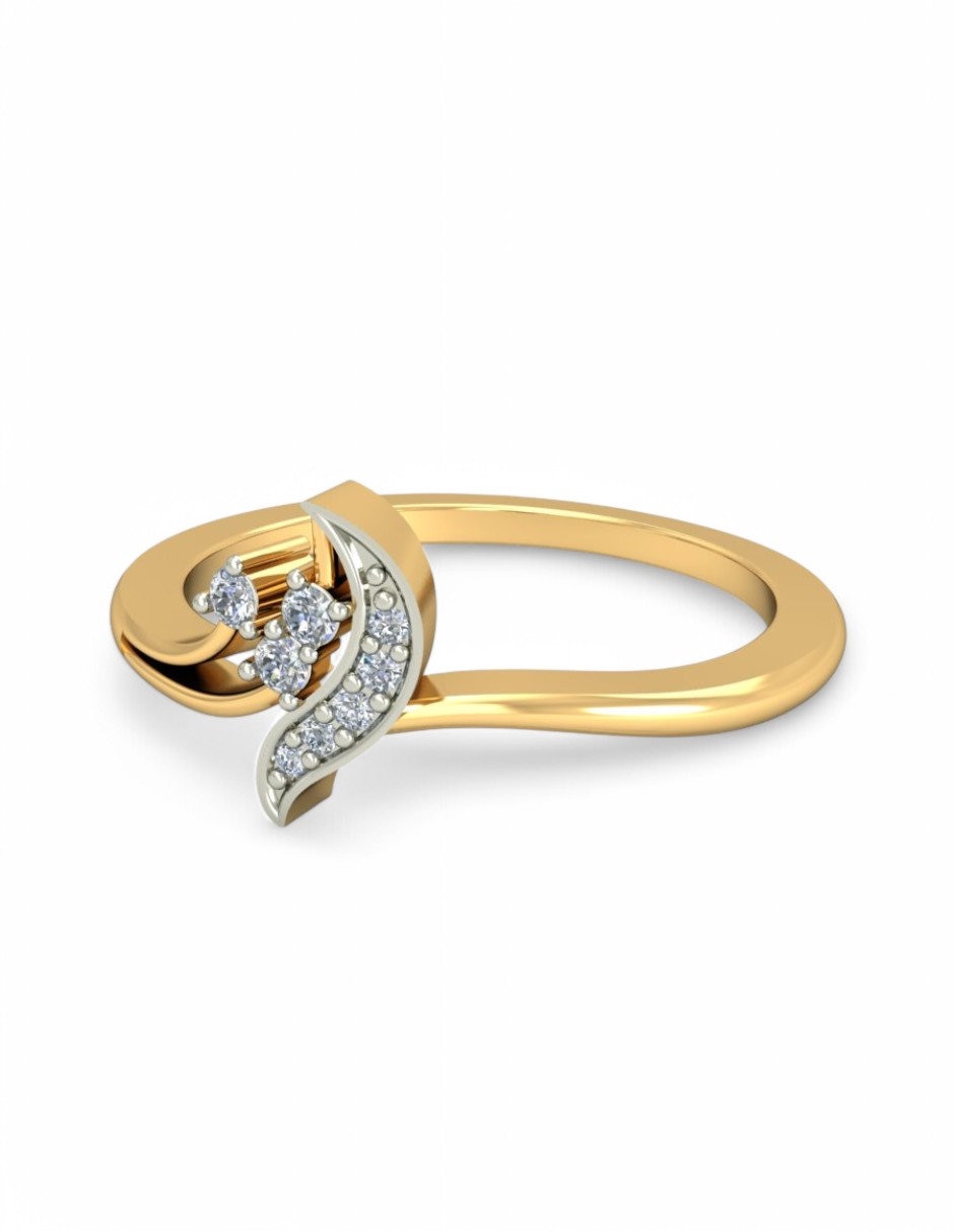 Anillo 10 k de oro amarillo zirconia brillante 2
