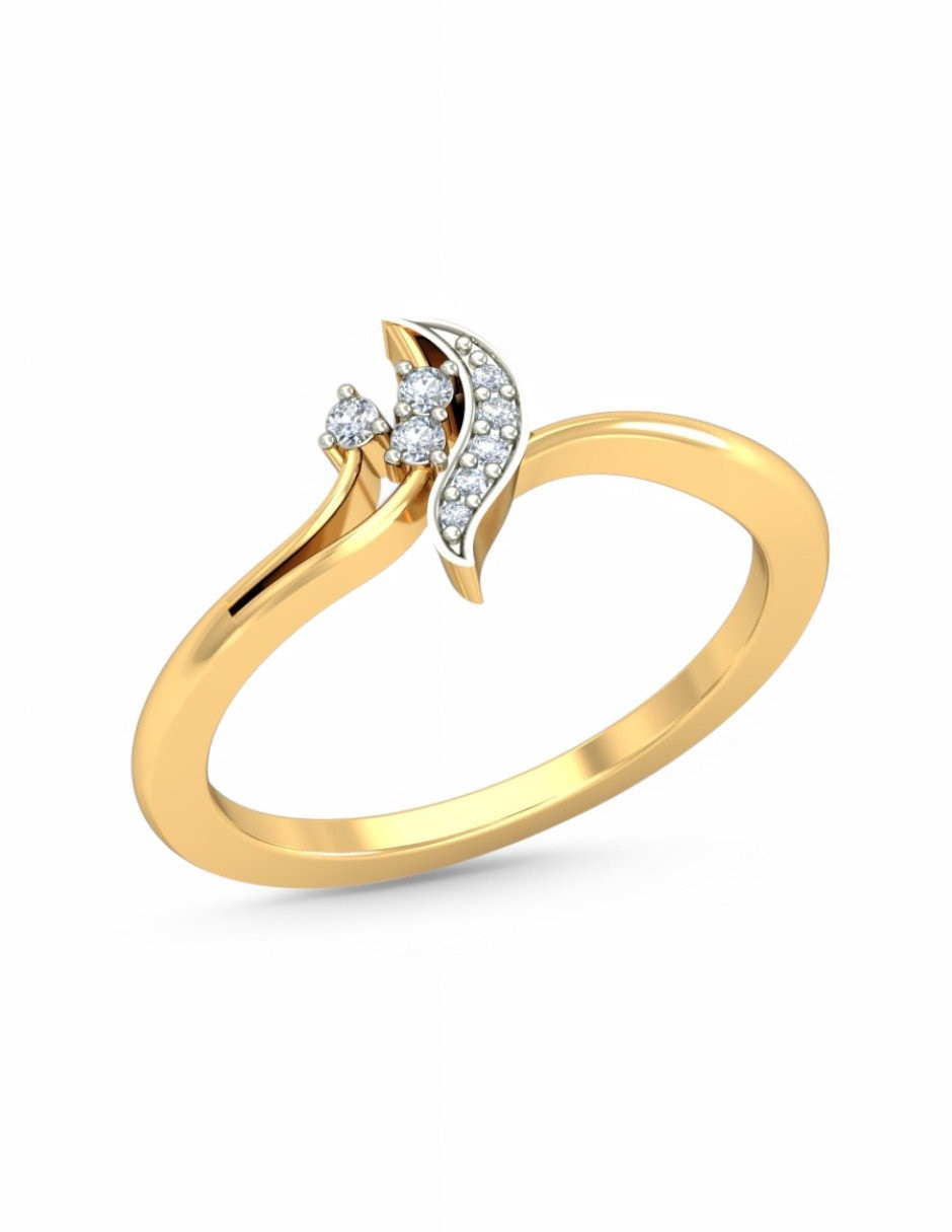 Anillo 10 k de oro amarillo zirconia brillante 4