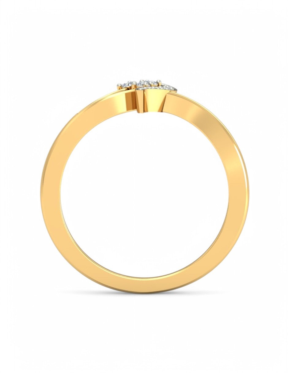 Anillo 10 k de oro amarillo zirconia brillante 5