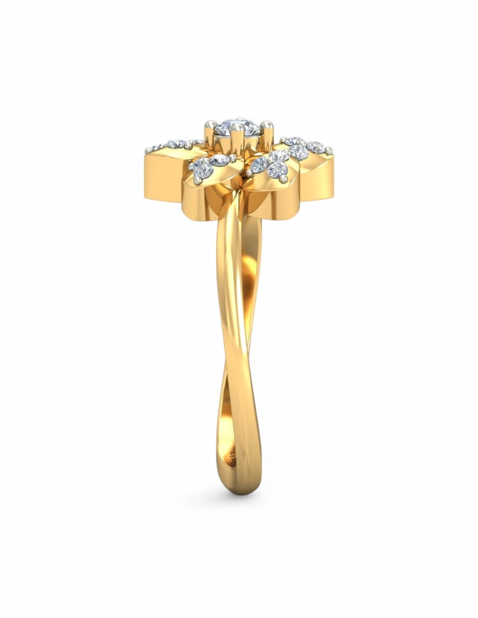 Anillo 10 k de oro amarillo zirconia brillante 3