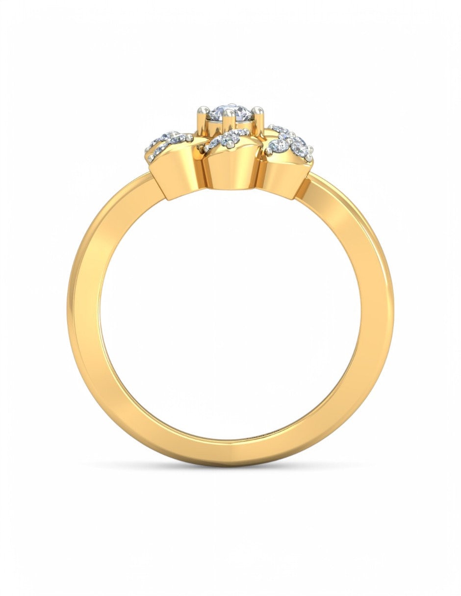 Anillo 10 k de oro amarillo zirconia brillante 4
