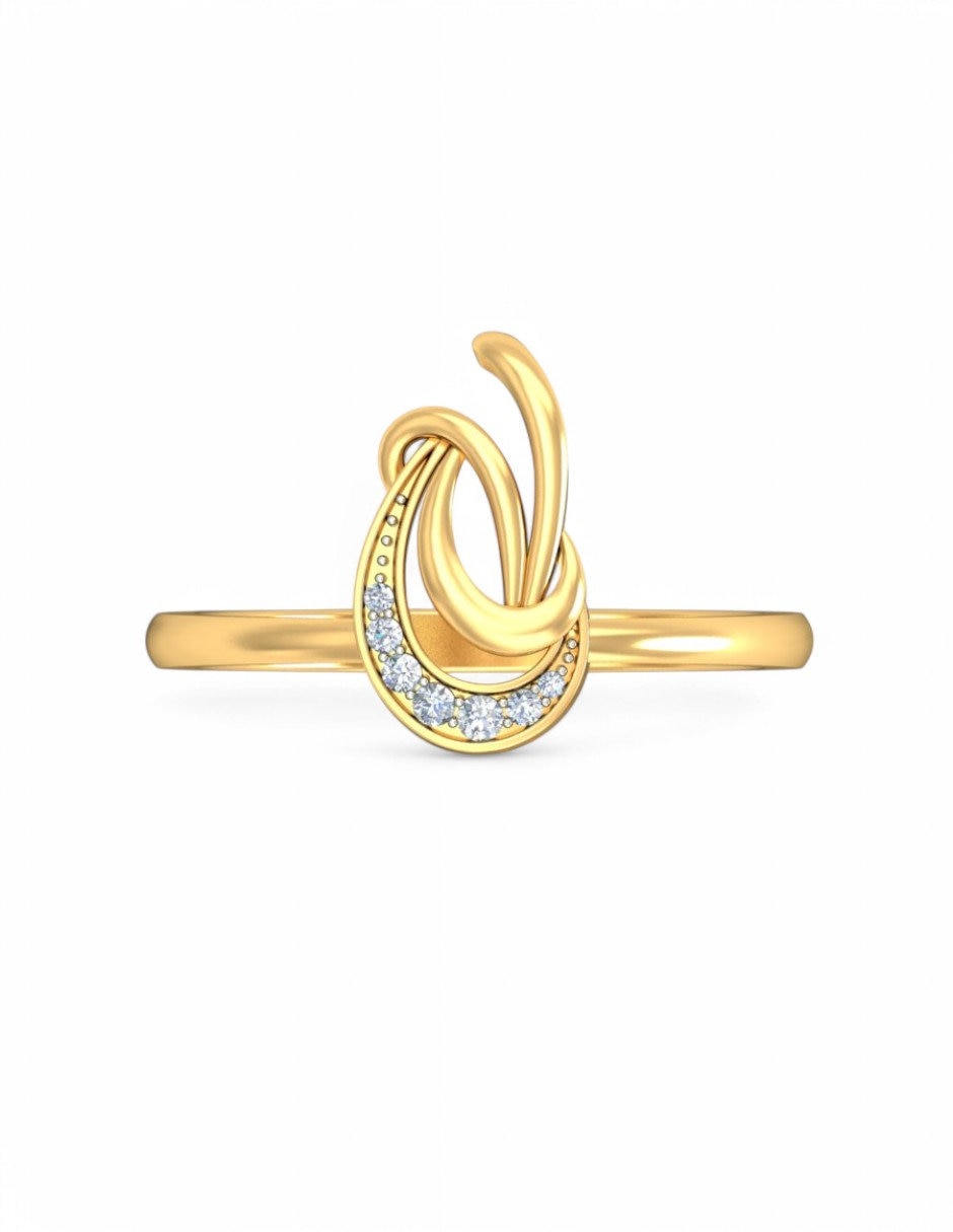 Anillo 10 k de oro amarillo zirconia brillante 3