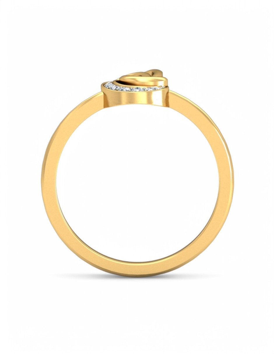 Anillo 10 k de oro amarillo zirconia brillante 5