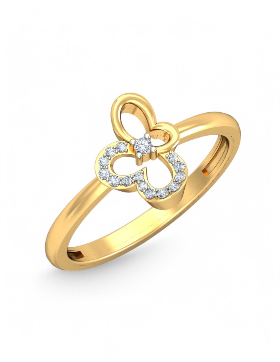 Anillo 10 k de oro amarillo zirconia brillante