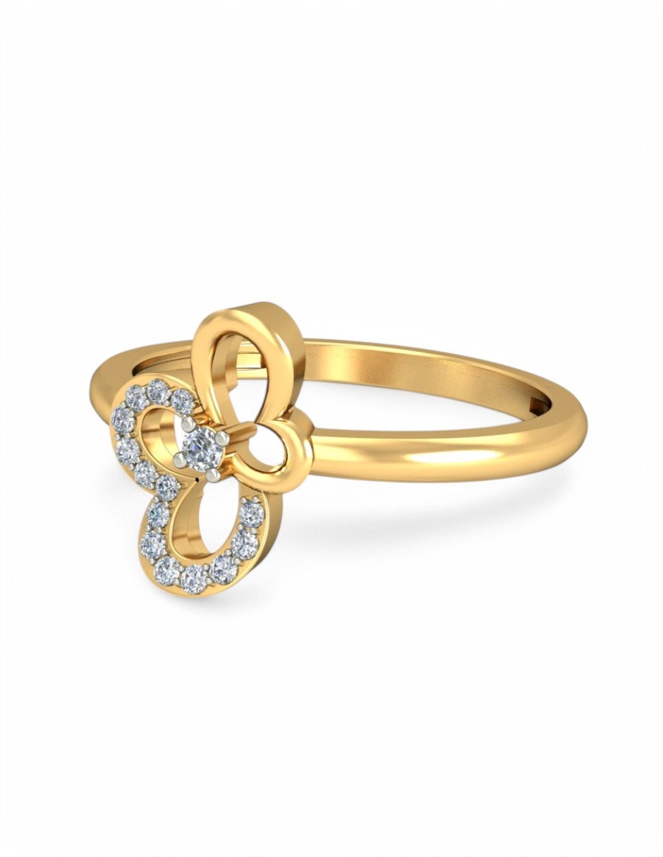 Anillo 10 k de oro amarillo zirconia brillante 2