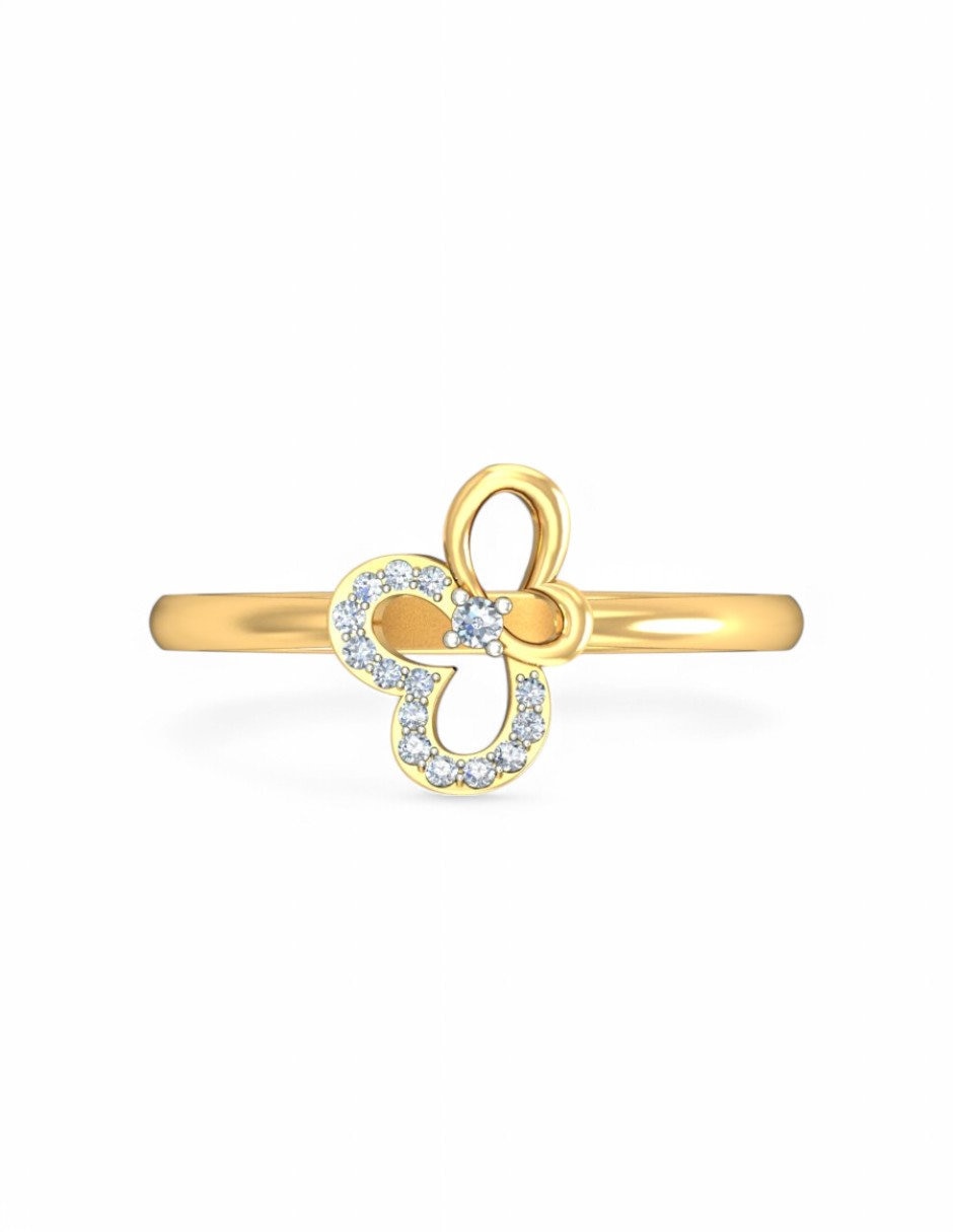 Anillo 10 k de oro amarillo zirconia brillante 3