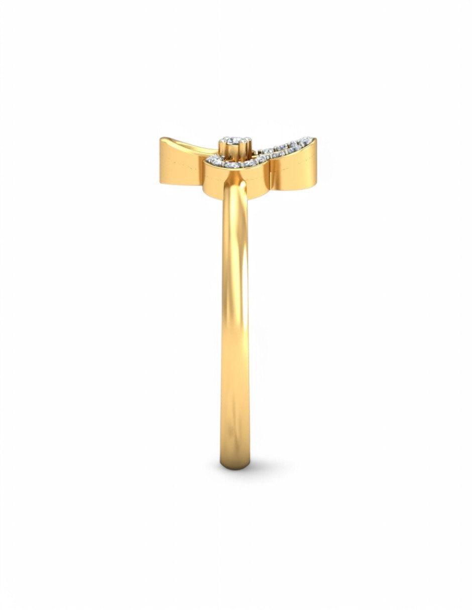 Anillo 10 k de oro amarillo zirconia brillante 4
