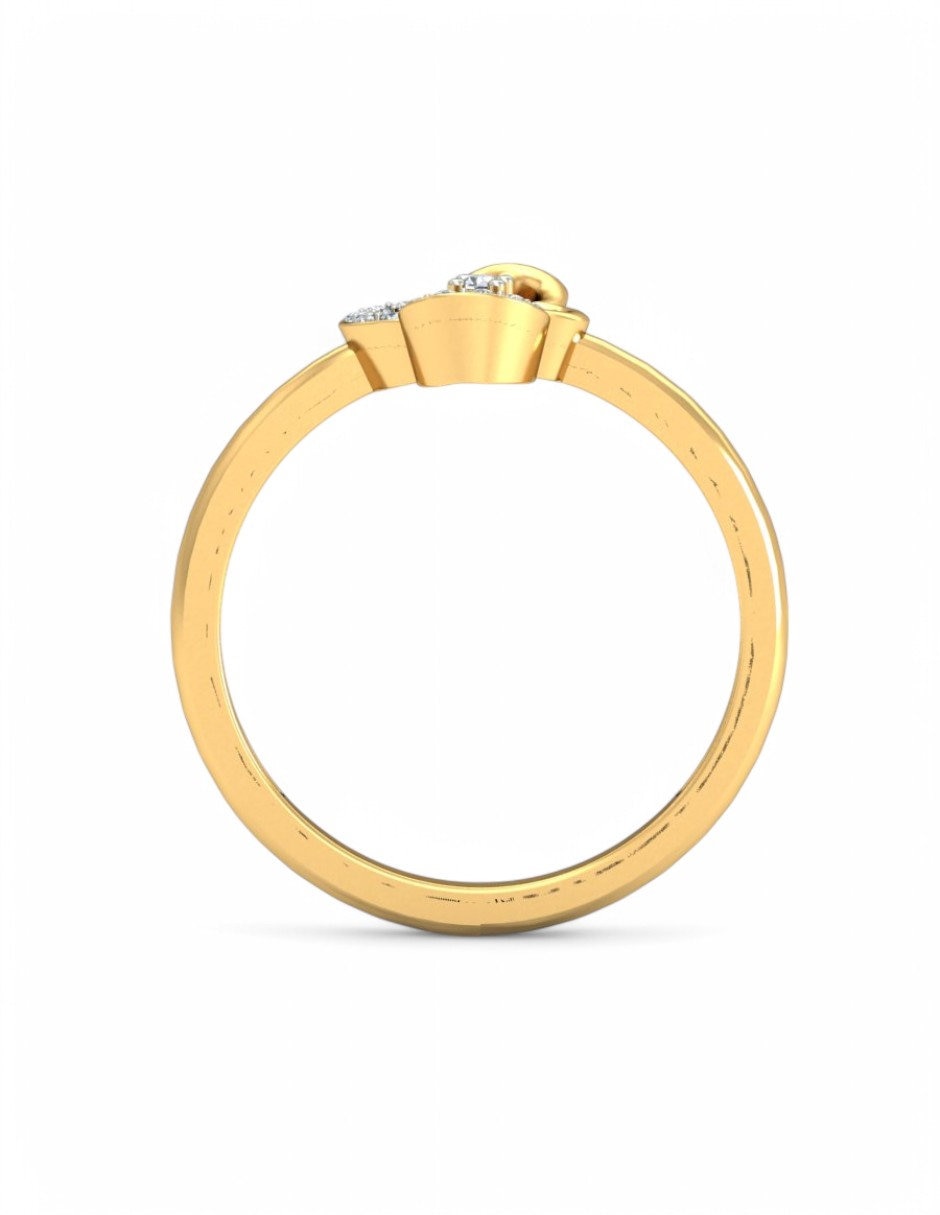 Anillo 10 k de oro amarillo zirconia brillante 5