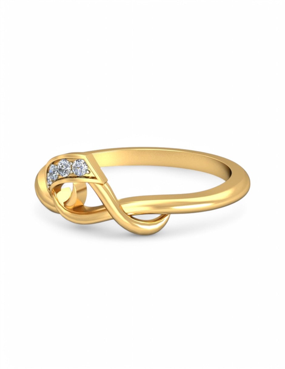 Anillo 10 k de oro amarillo zirconia brillante 2