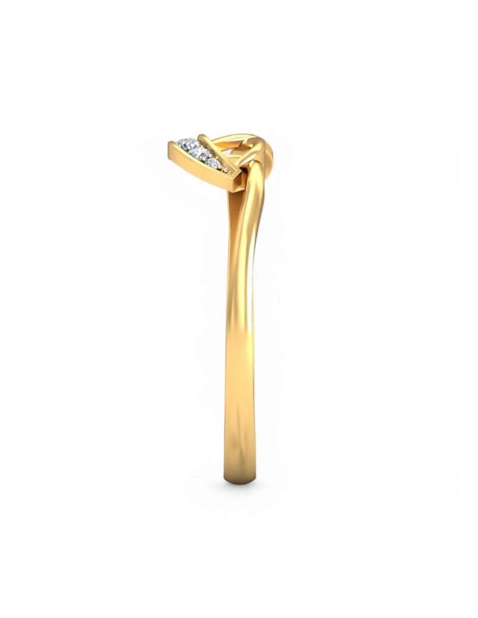 Anillo 10 k de oro amarillo zirconia brillante 4