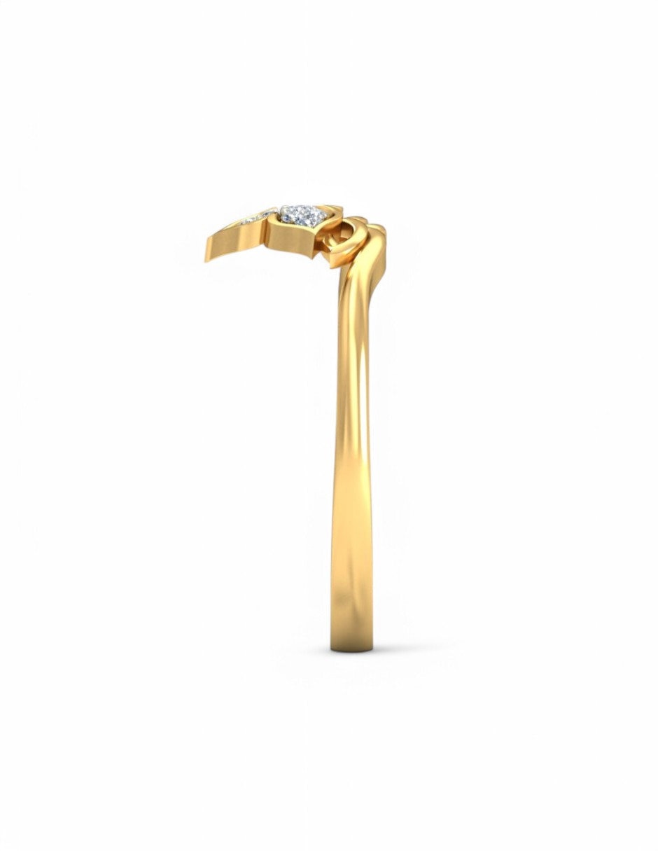 Anillo 10 k de oro amarillo zirconia brillante 4