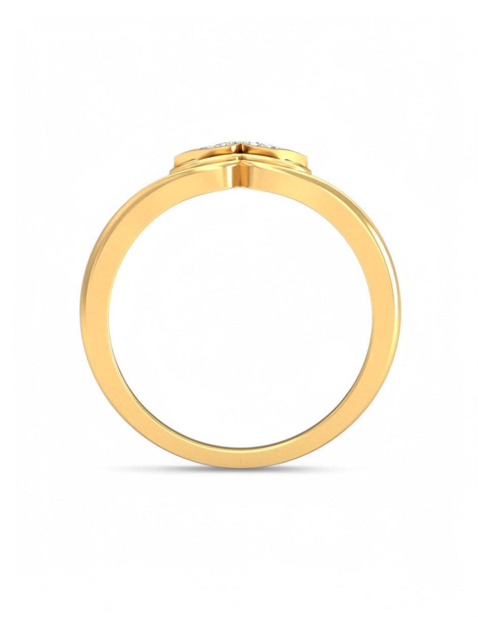 Anillo 10 k de oro amarillo zirconia brillante 5