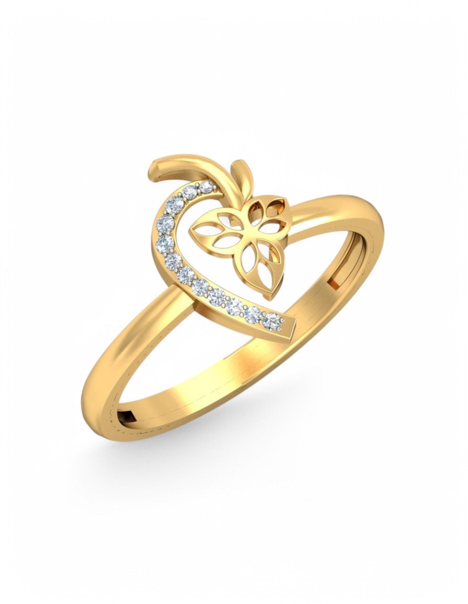 Anillo 10 k de oro amarillo zirconia brillante