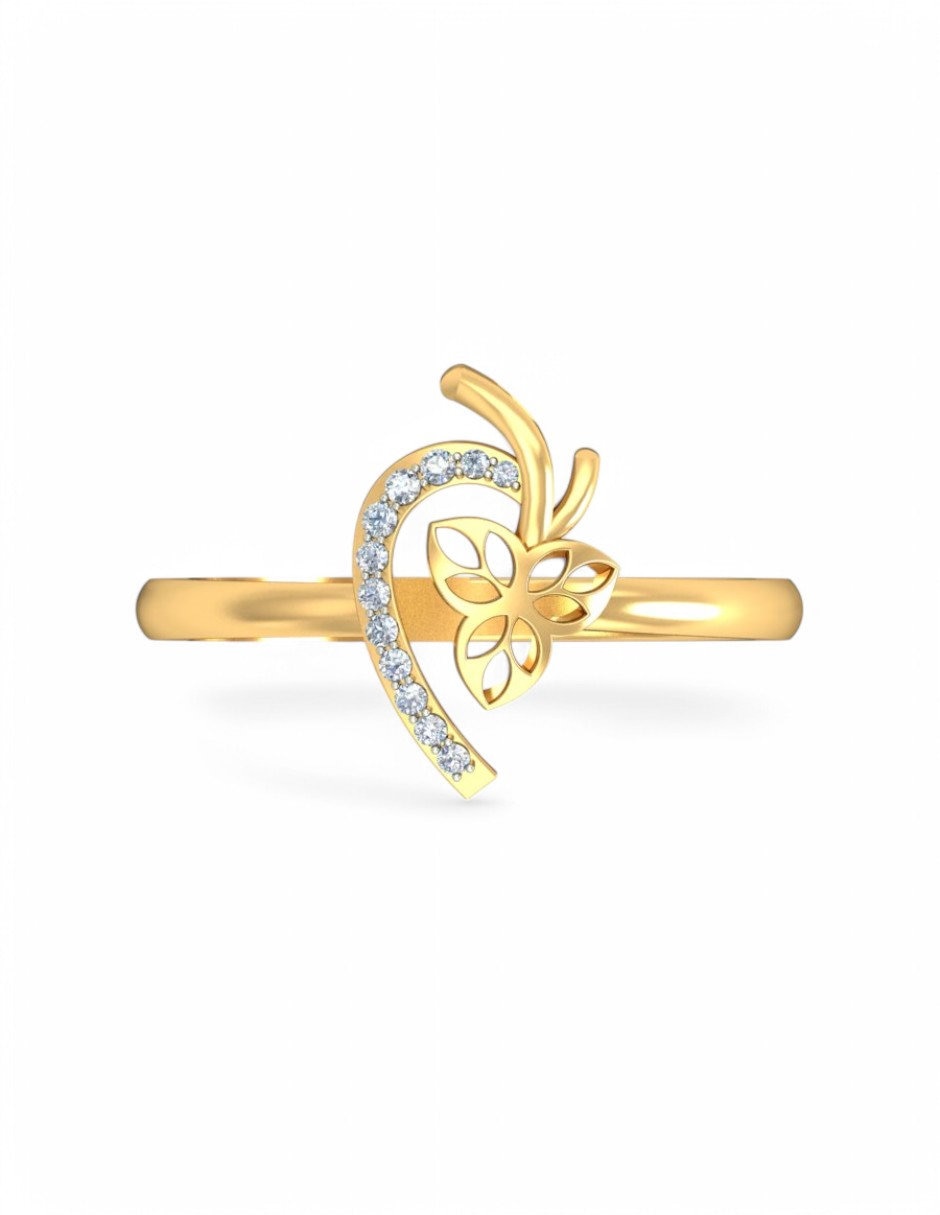 Anillo 10 k de oro amarillo zirconia brillante 3