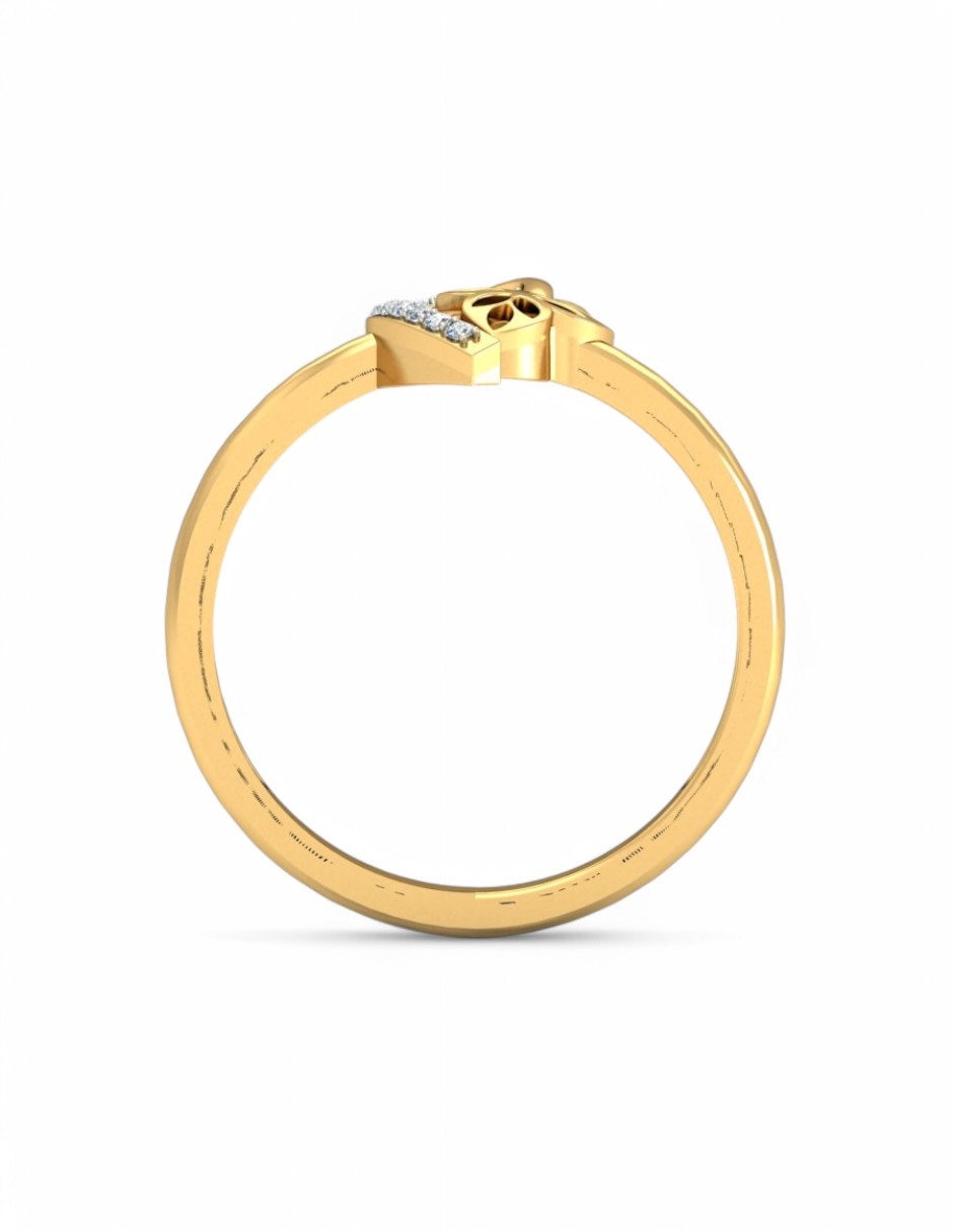 Anillo 10 k de oro amarillo zirconia brillante 5