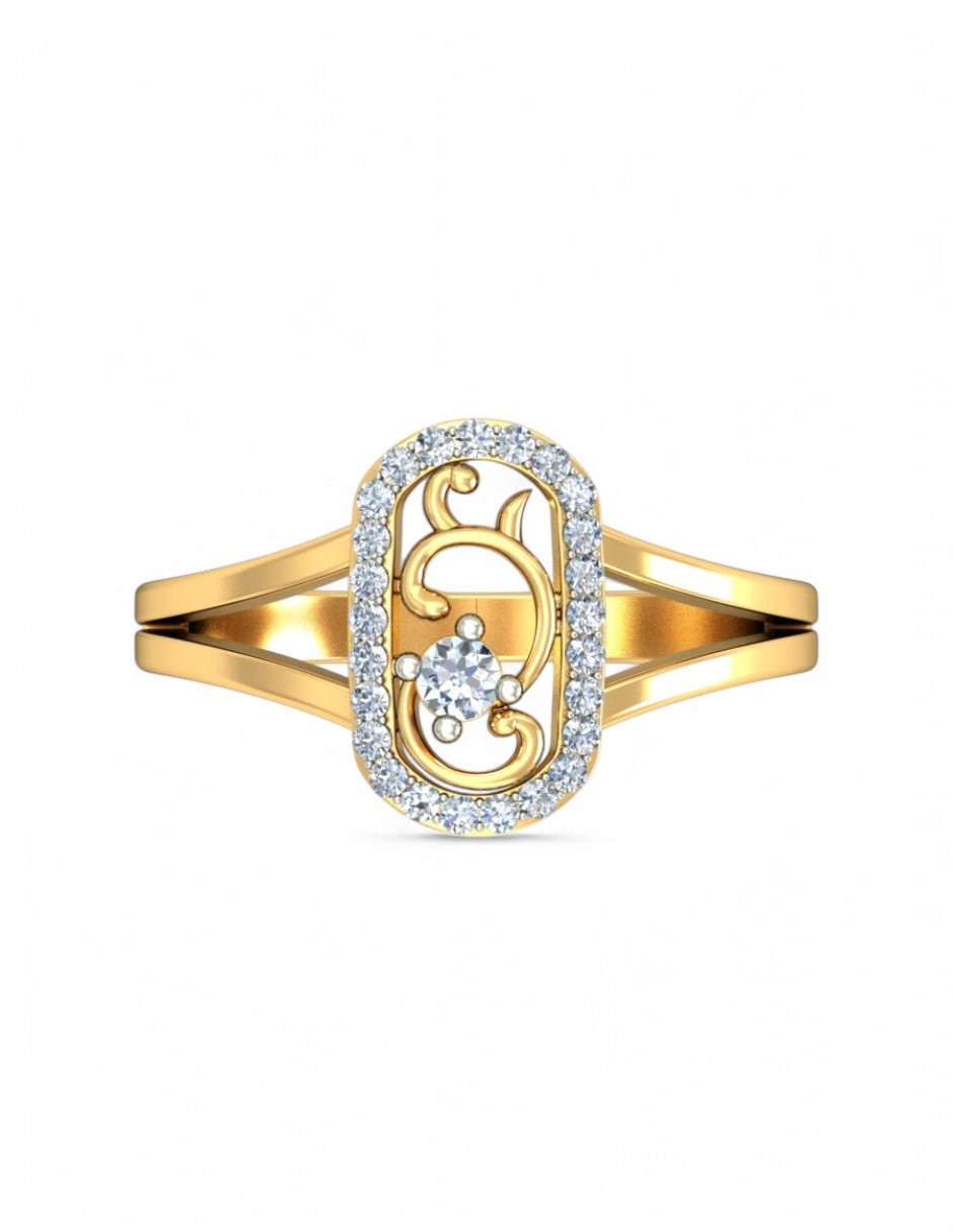 Anillo 10 k de oro amarillo zirconia brillante 3
