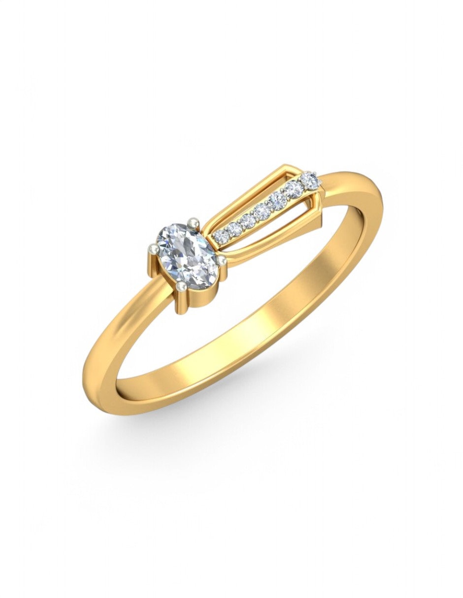 Anillo 10 k de oro amarillo zirconia brillante