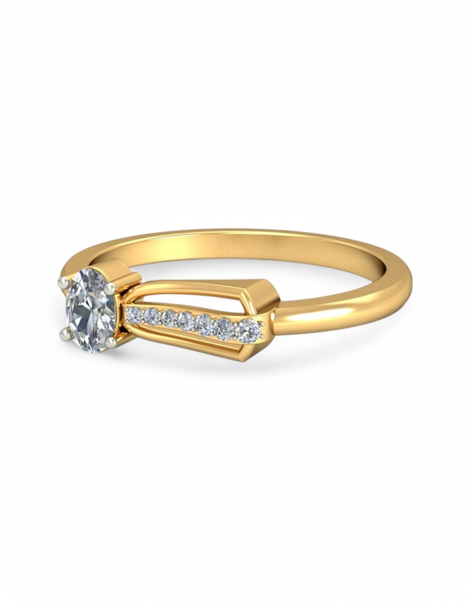 Anillo 10 k de oro amarillo zirconia brillante 2