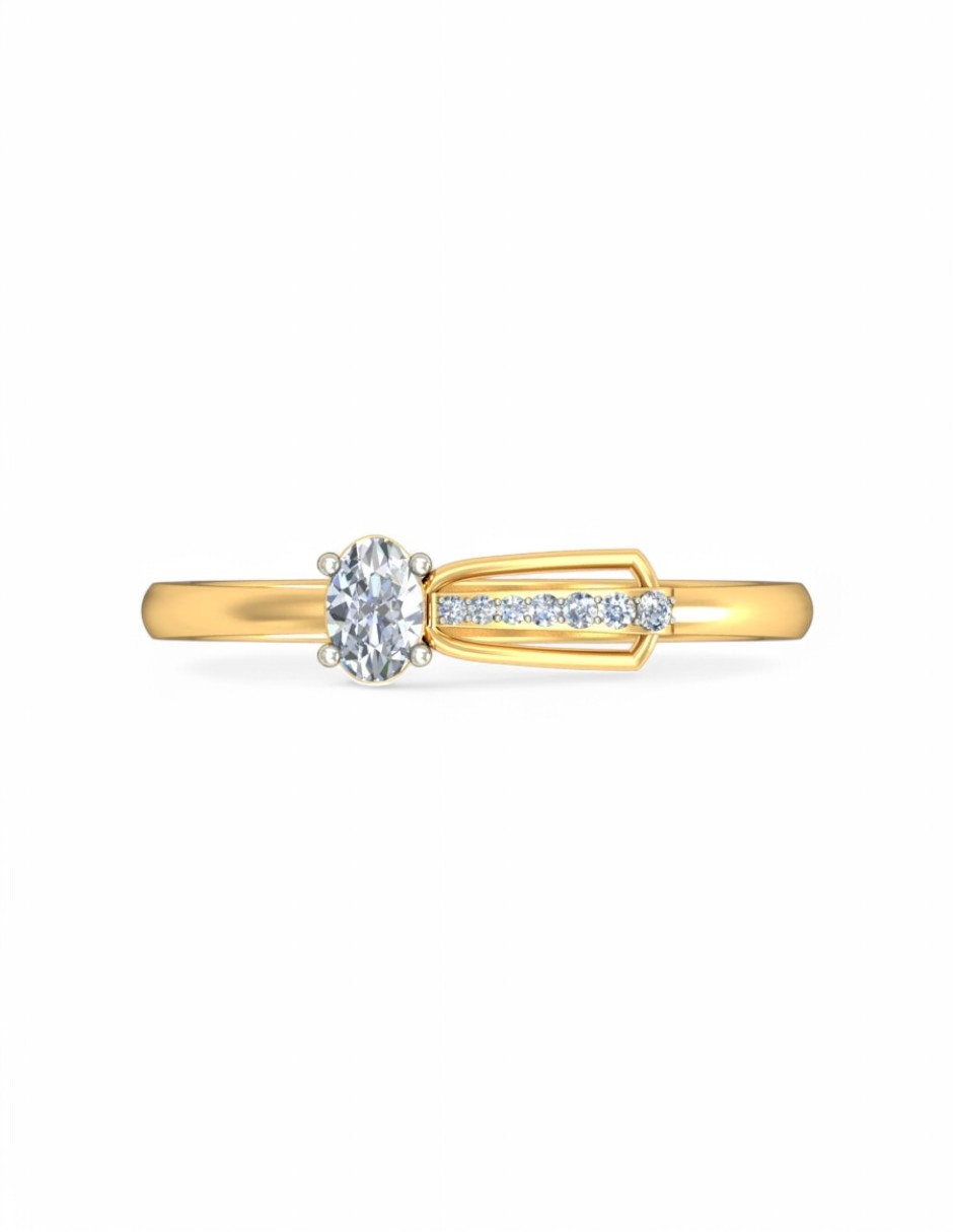 Anillo 10 k de oro amarillo zirconia brillante 3