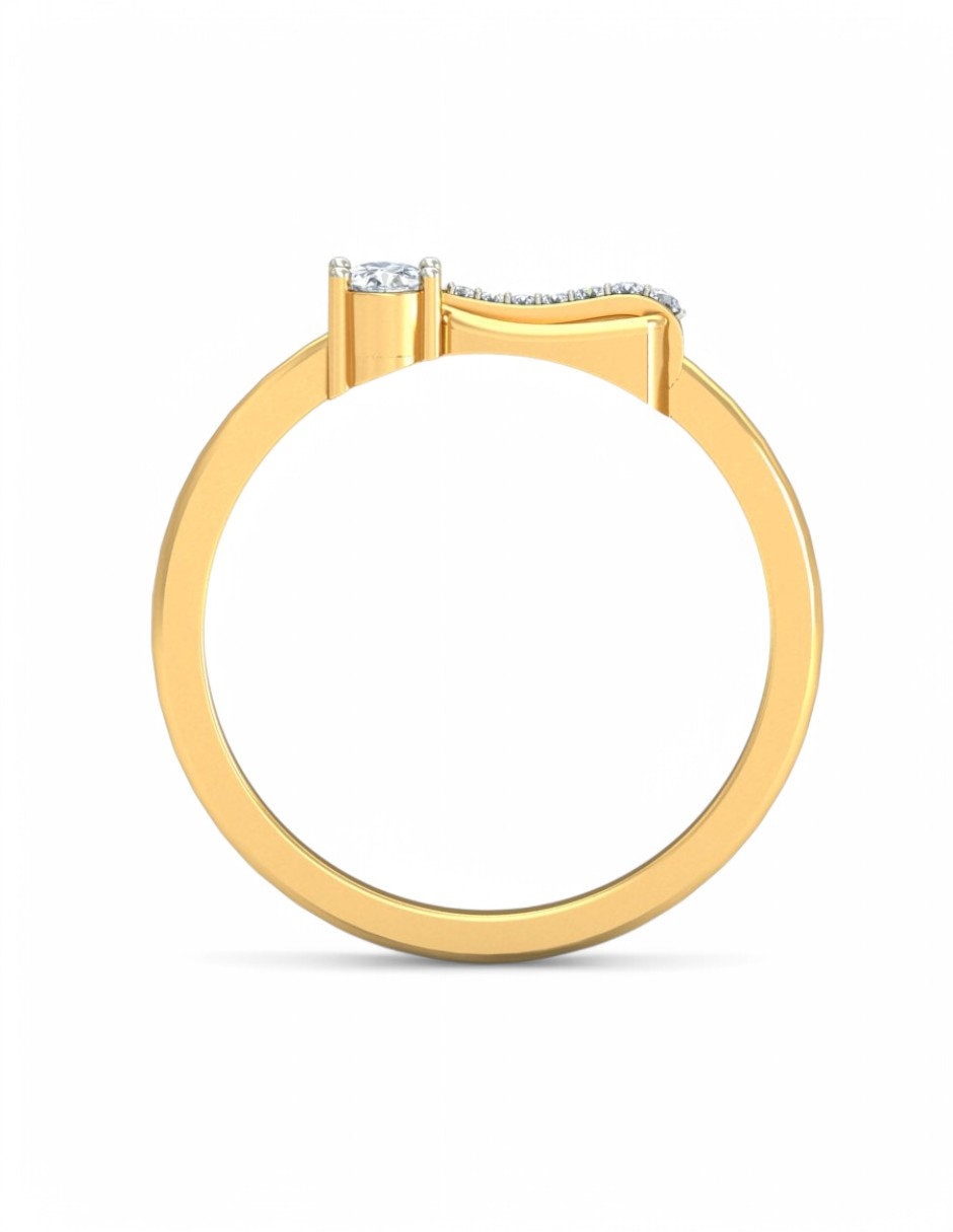 Anillo 10 k de oro amarillo zirconia brillante 5