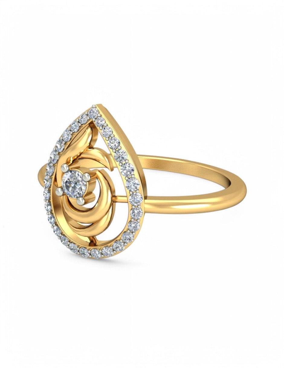 Anillo 10 k de oro amarillo zirconia brillante 2