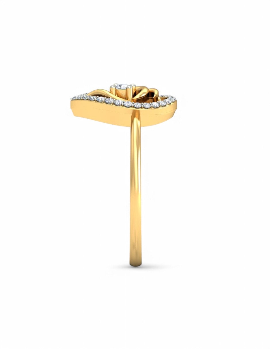 Anillo 10 k de oro amarillo zirconia brillante 4