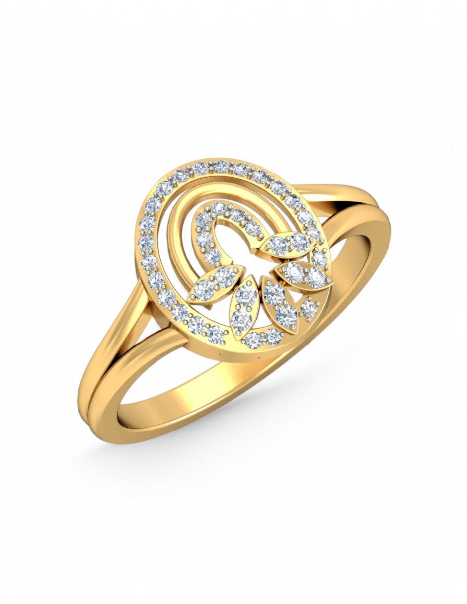 Anillo 10 k de oro amarillo zirconia brillante