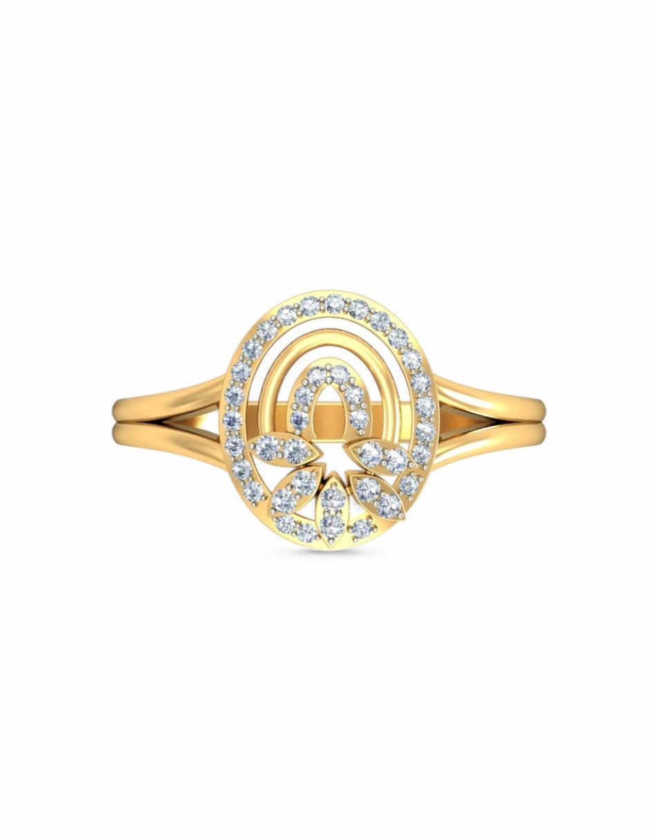 Anillo 10 k de oro amarillo zirconia brillante 3