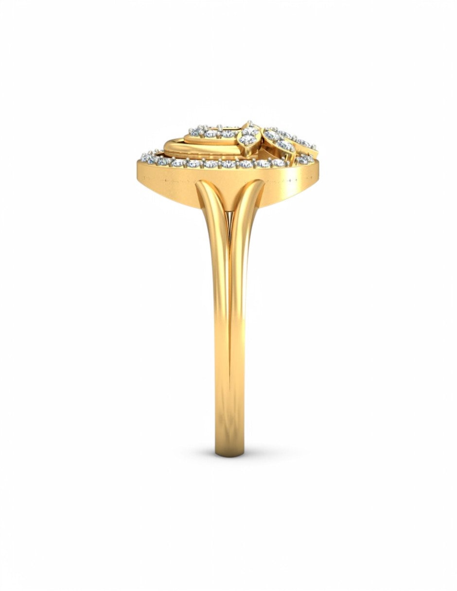 Anillo 10 k de oro amarillo zirconia brillante 4