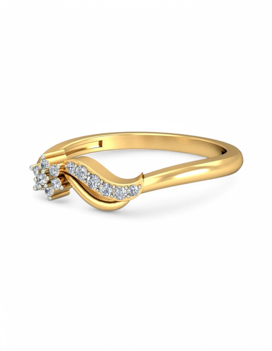 Anillo 10 k de oro amarillo zirconia brillante 2