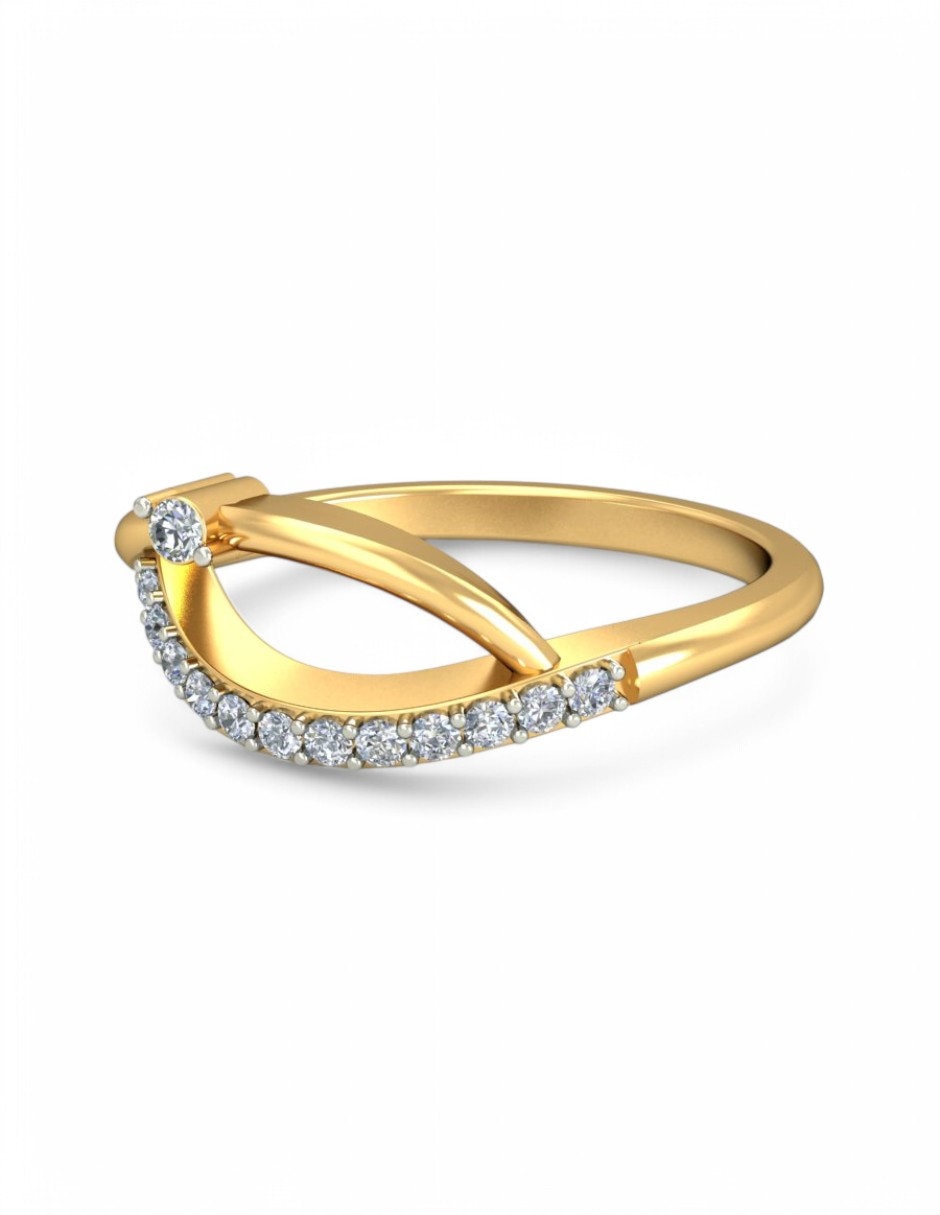 Anillo 10 k de oro amarillo zirconia brillante 2