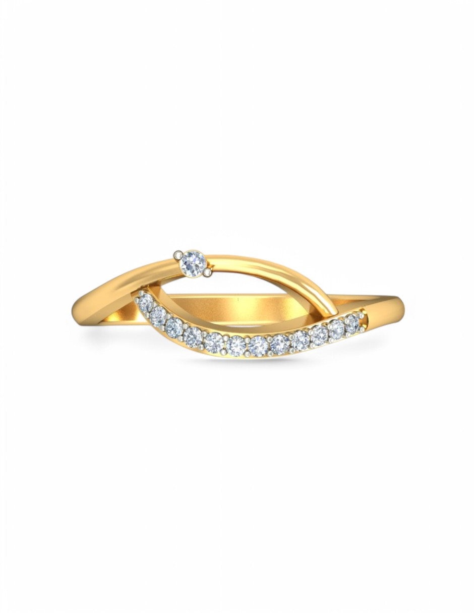 Anillo 10 k de oro amarillo zirconia brillante 3