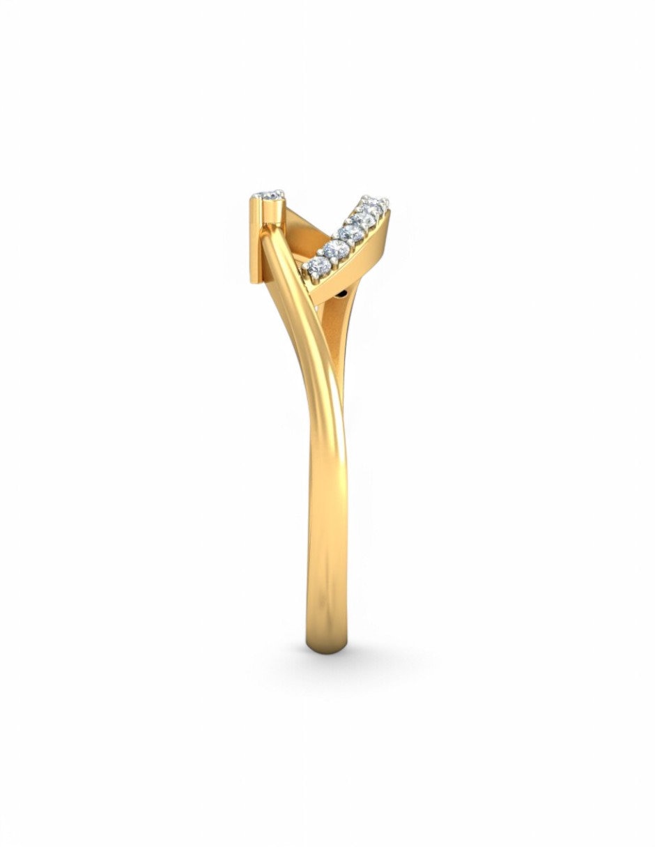 Anillo 10 k de oro amarillo zirconia brillante 4