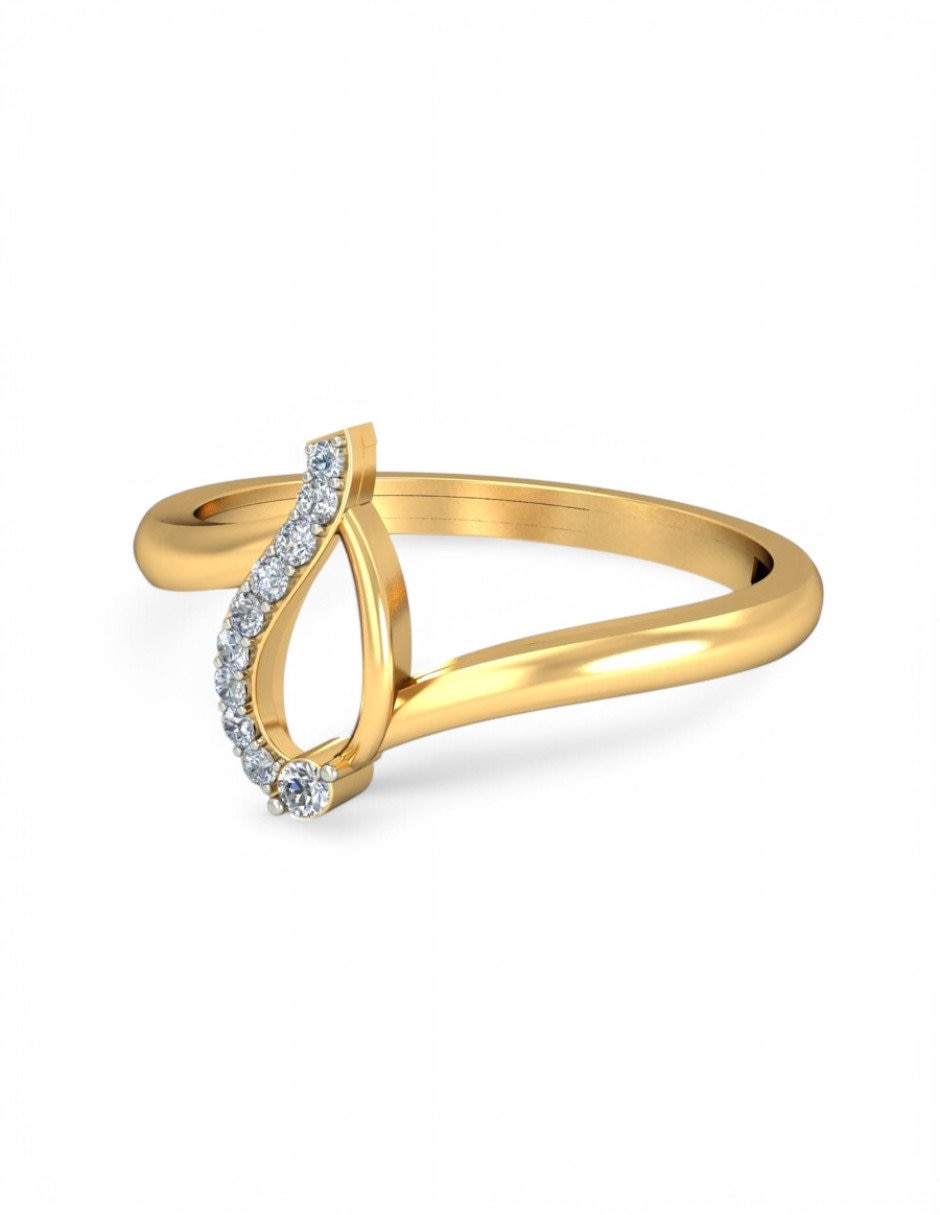Anillo 10 k de oro amarillo zirconia brillante 2