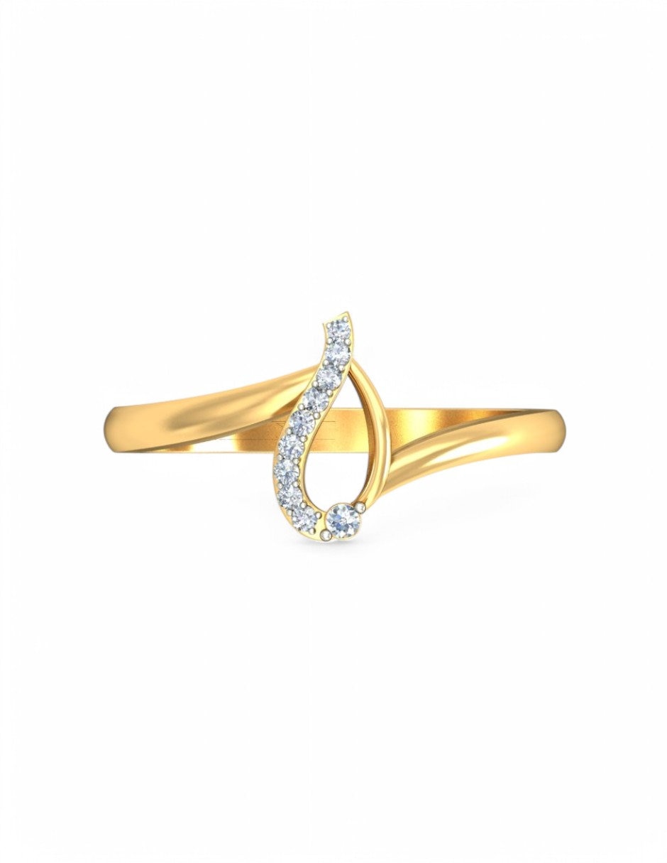 Anillo 10 k de oro amarillo zirconia brillante 3