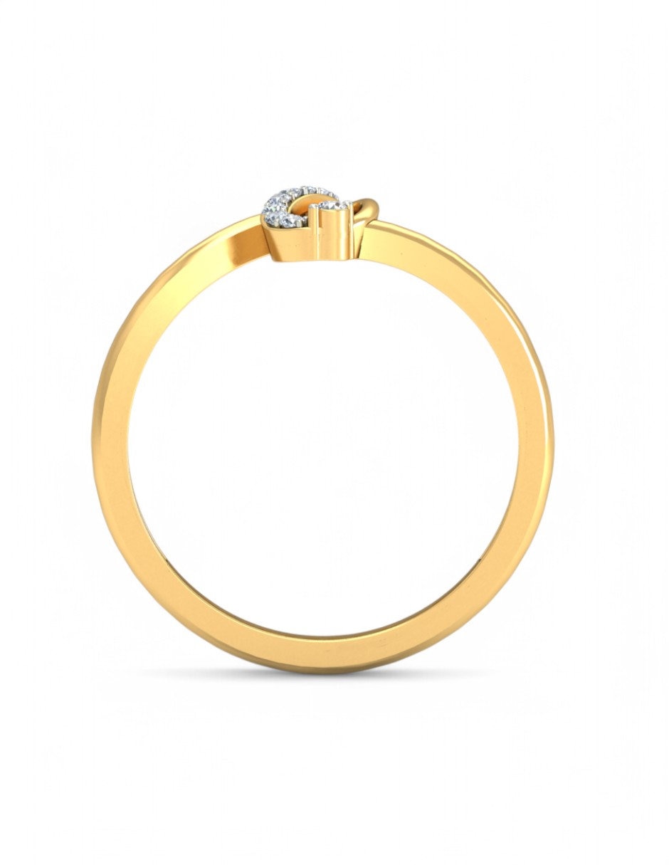 Anillo 10 k de oro amarillo zirconia brillante 5