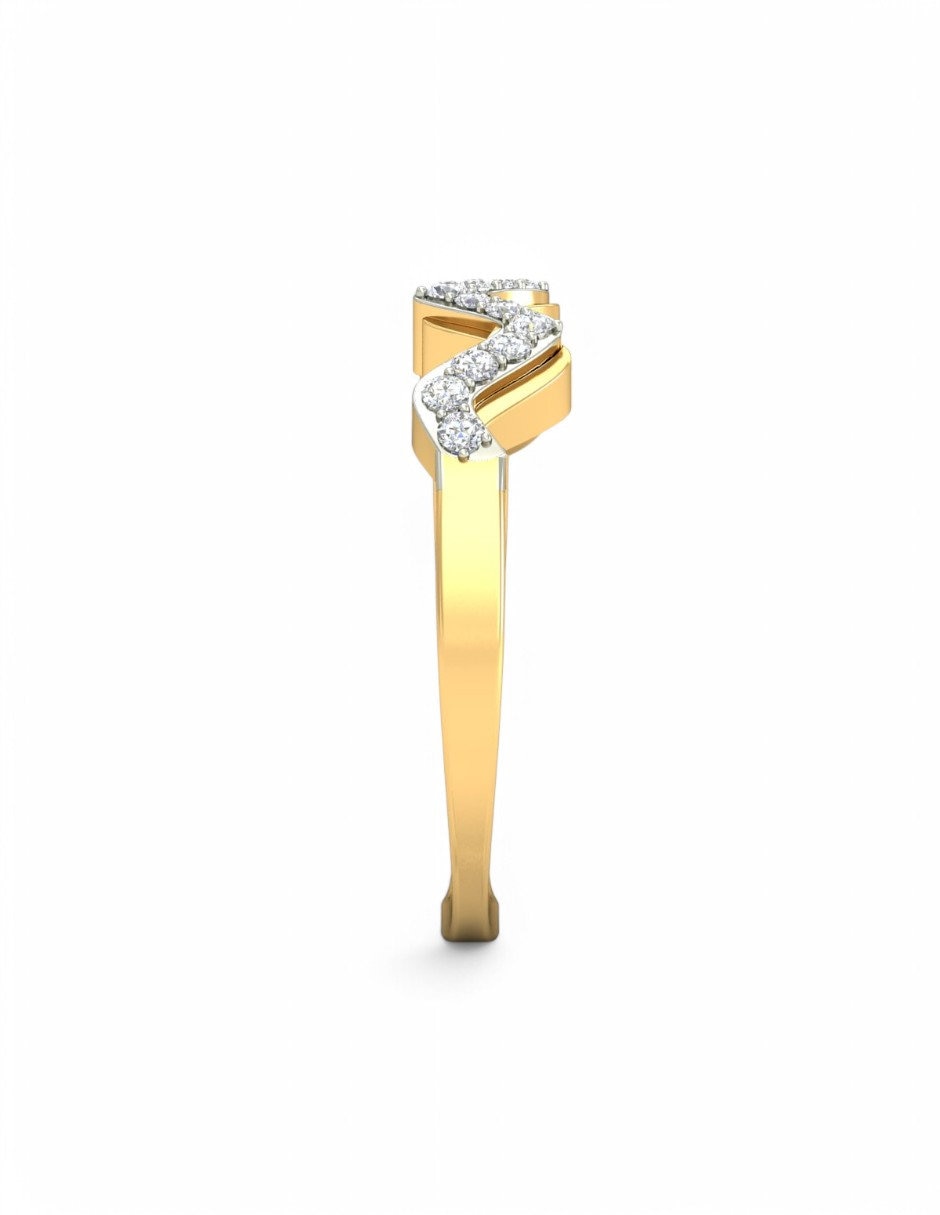 Anillo 10 k de oro amarillo zirconia brillante 3
